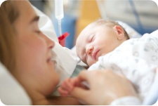 Mother with newborn baby