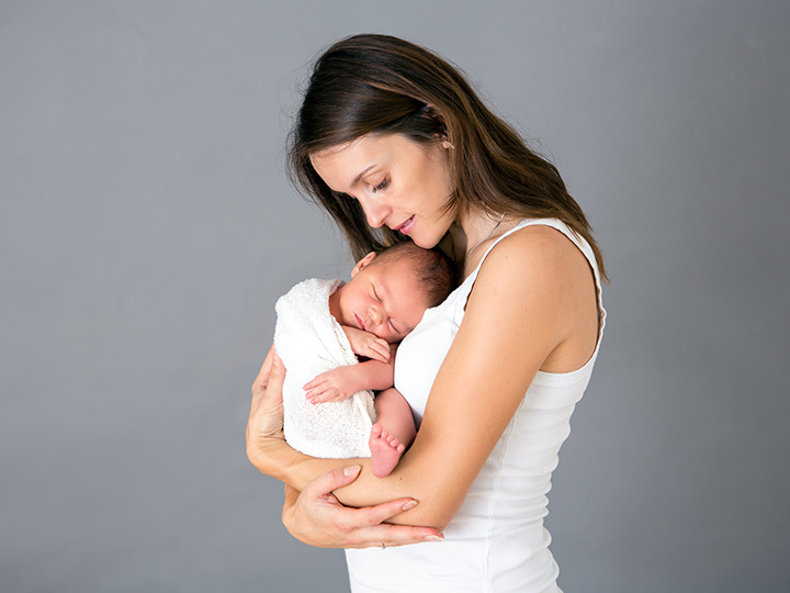Woman holding baby
