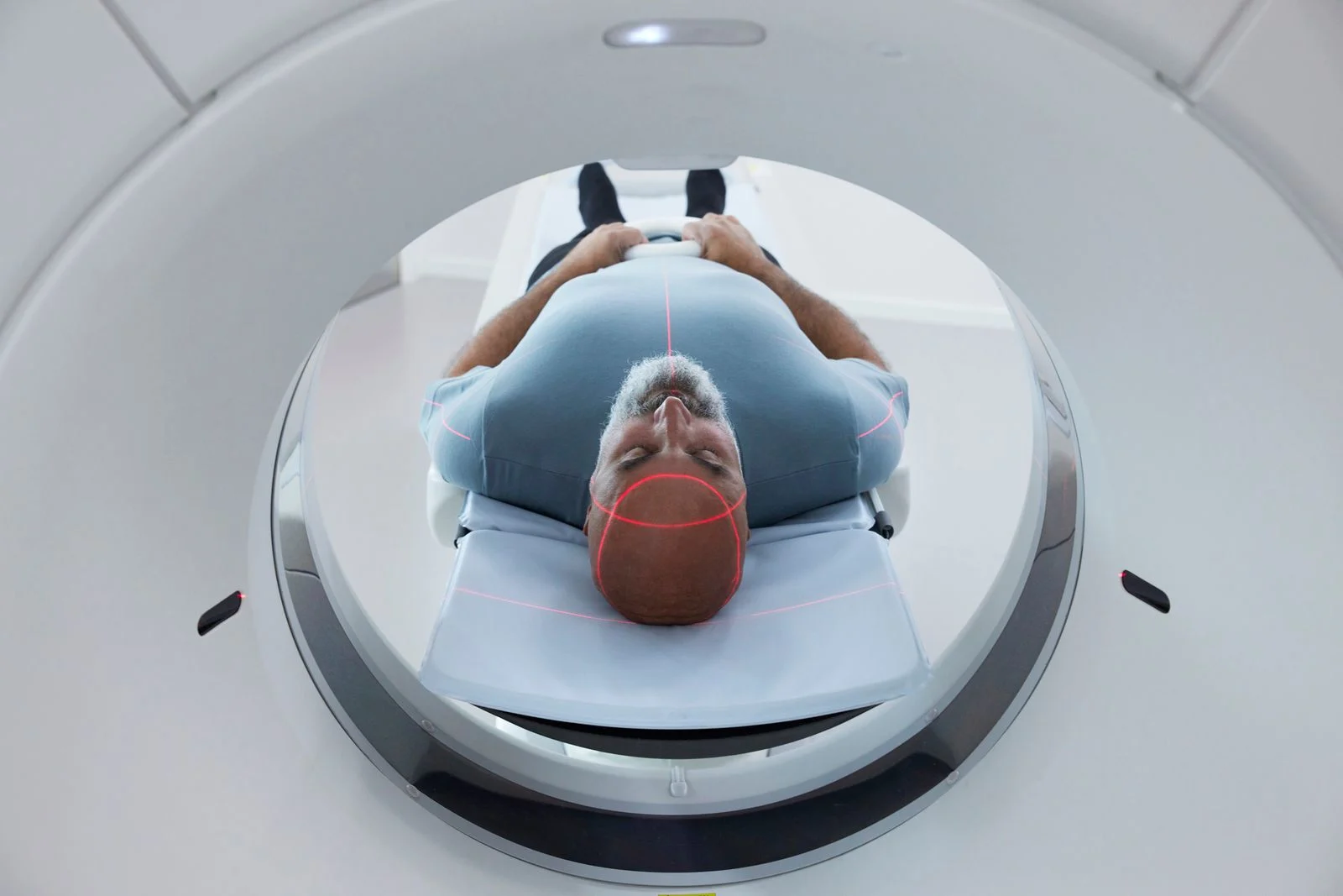 A man is about to have his brain scanned