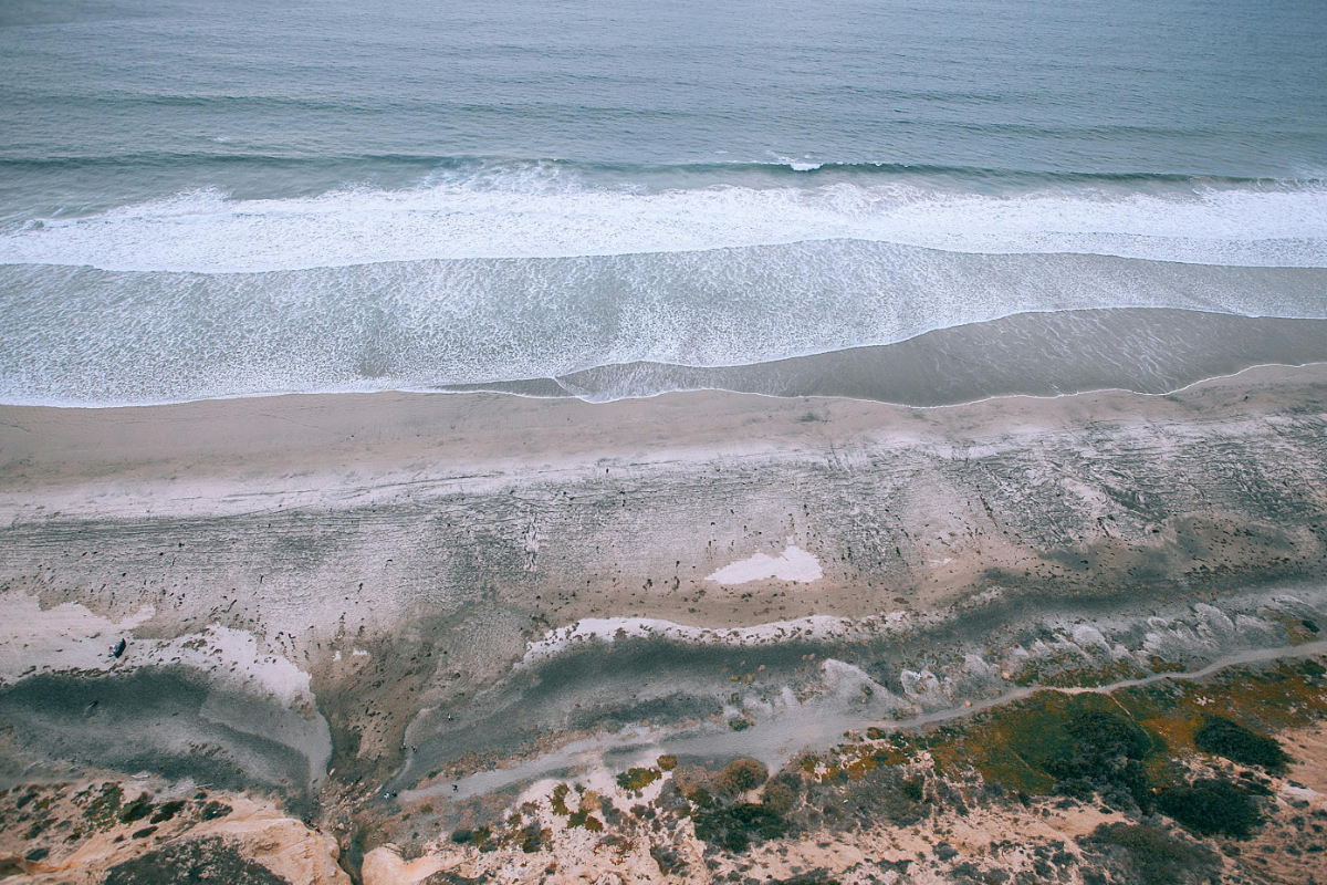 Waves Crashing on Beach