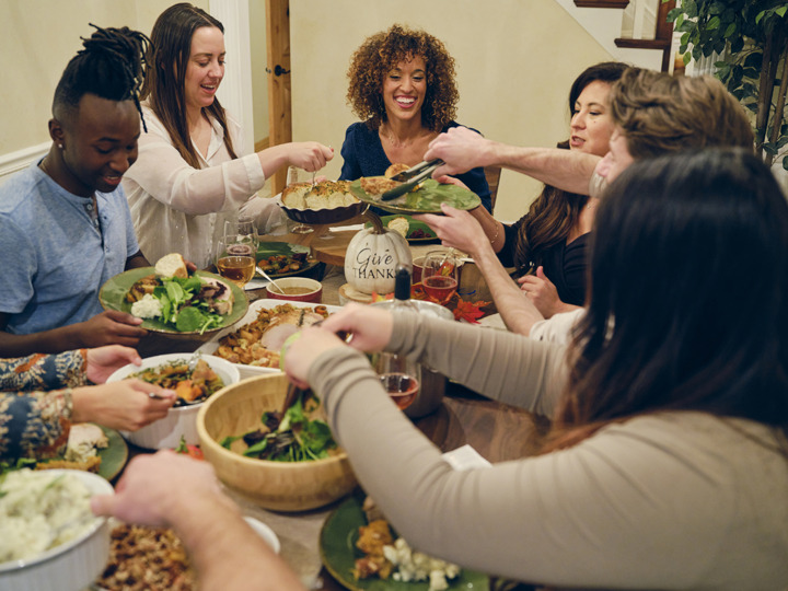 A Thanksgiving dinner