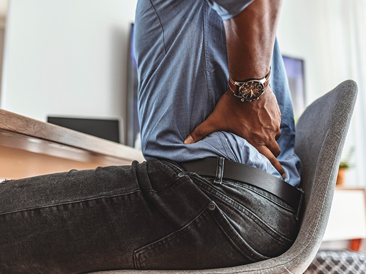 A man with pain in his kindey