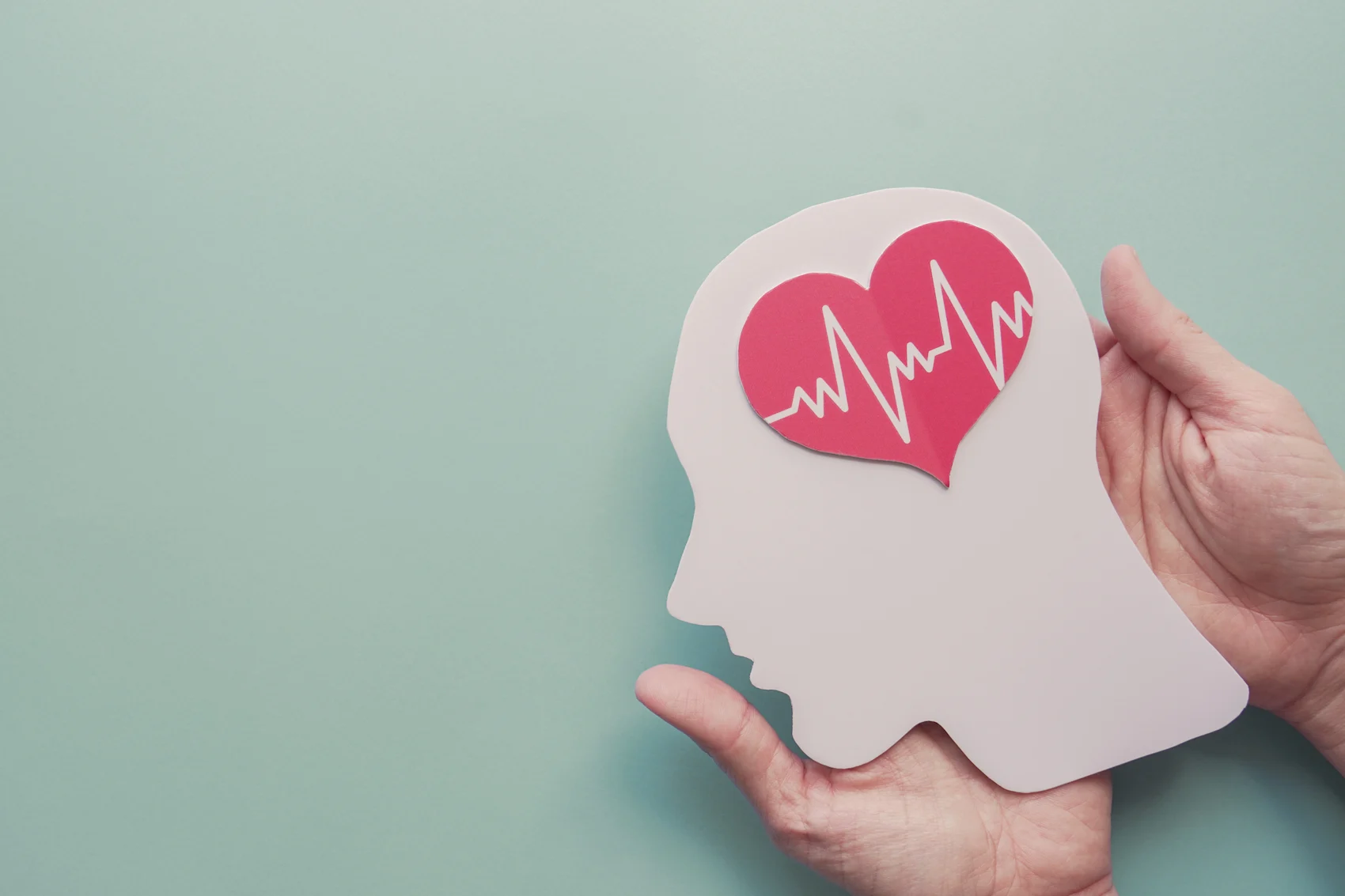 Heart with heartbeat in head