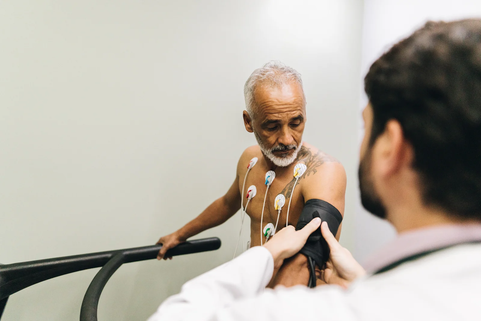Man being tested