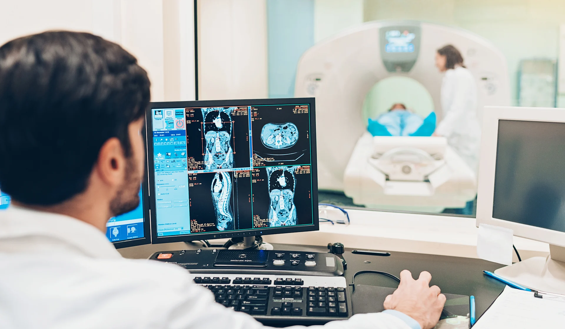 Patient going through MRI