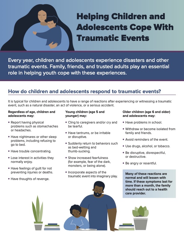 NIMH Resource on helping children process traumatic events