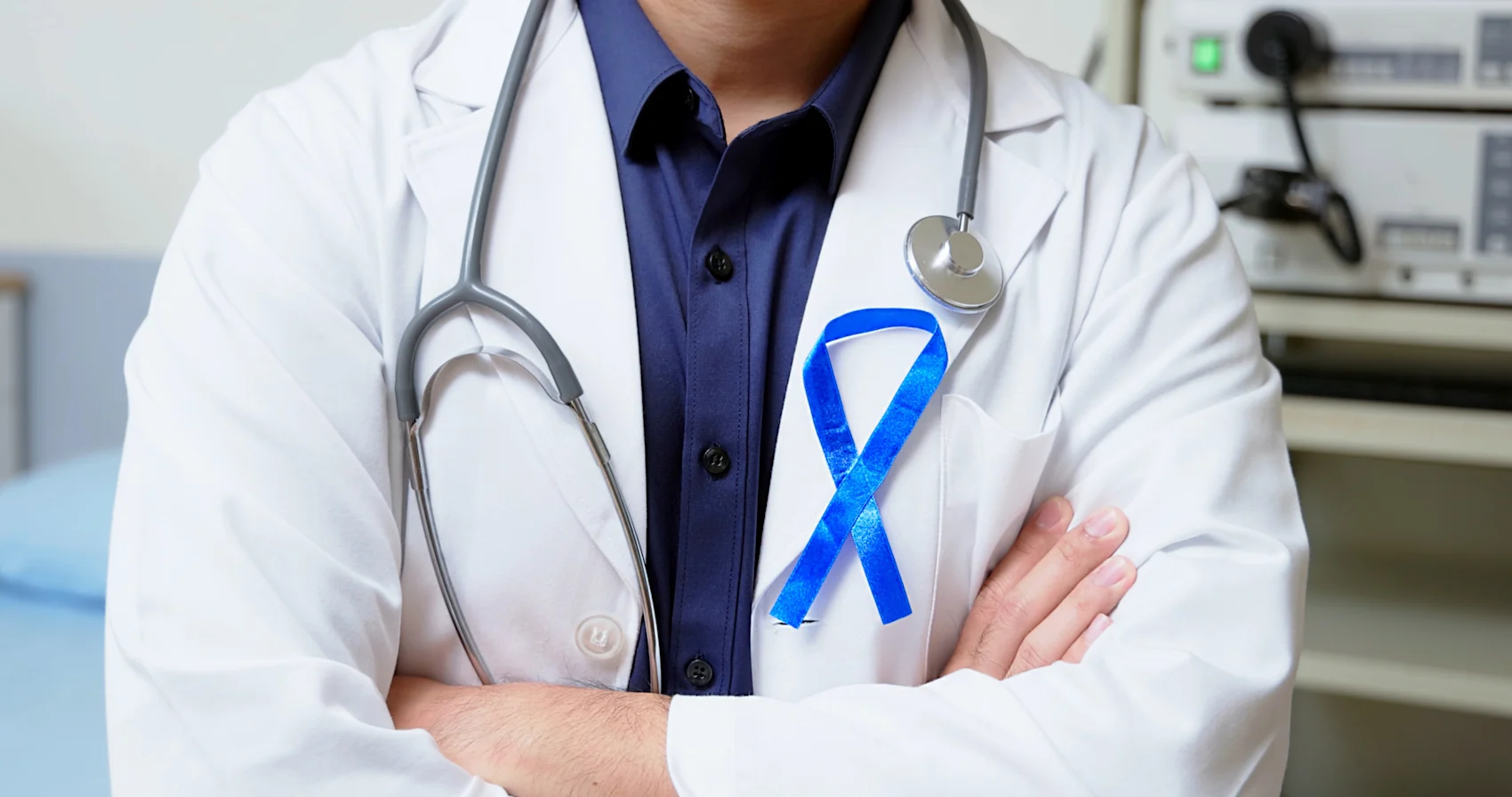 Colon cancer doctor crossing his arms