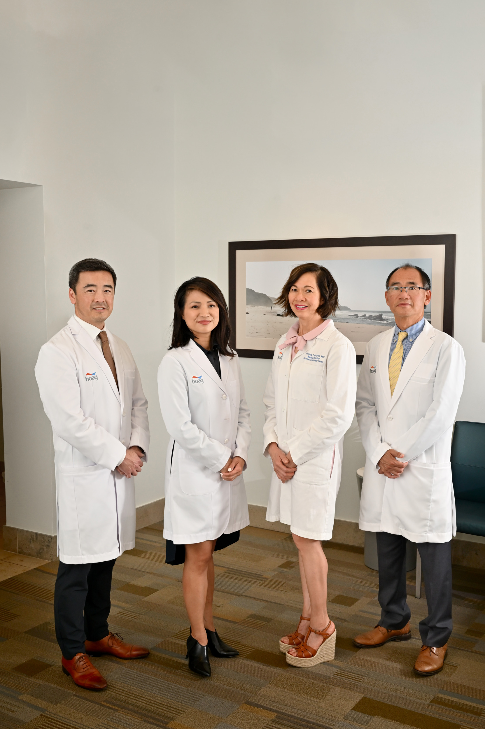 Hoag Digestive Health Institute’s gastroenterologists from left to right: Paul Lee, M.D.,  Caroline Hwang, M.D.,  Phuong Nguyen, M.D. and Tse-Ling Fong, M.D.