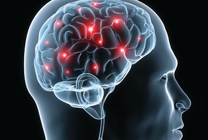 A render of brain stimulation