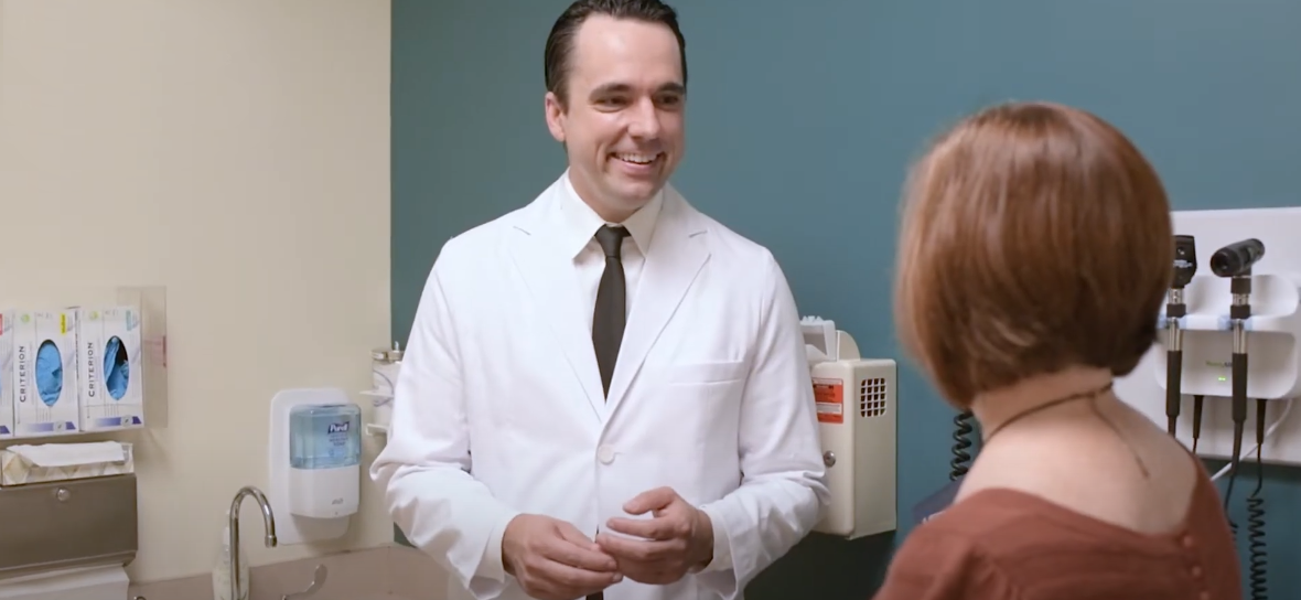 Dr. Ritter talking to a patient