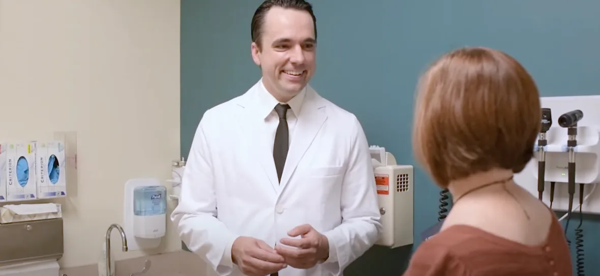 Dr. Ritter talking to a patient