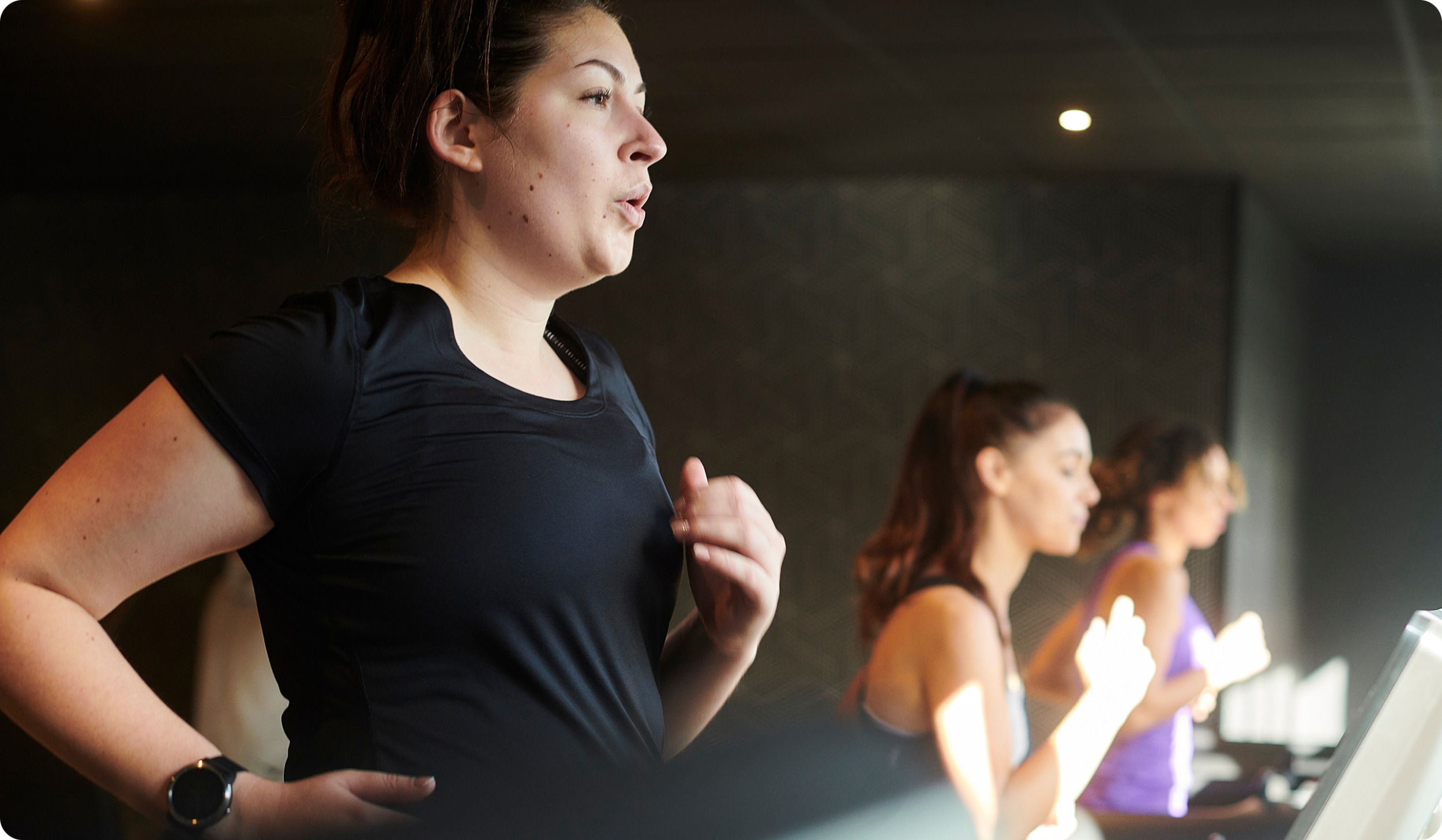 Woman running on treadmill