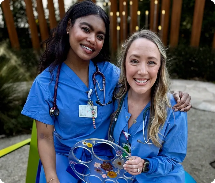 Hoag nurses outside