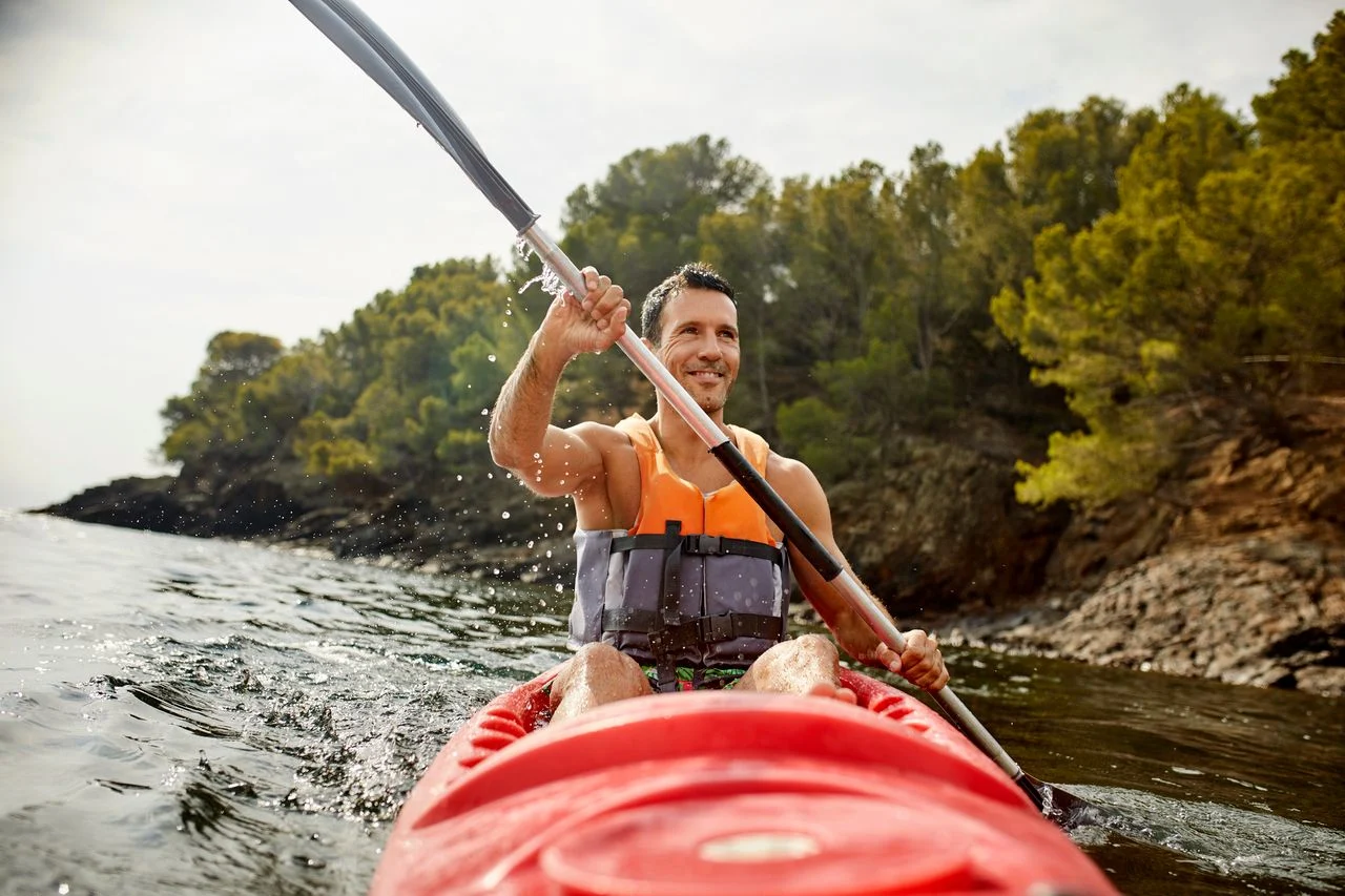 Man kayaking