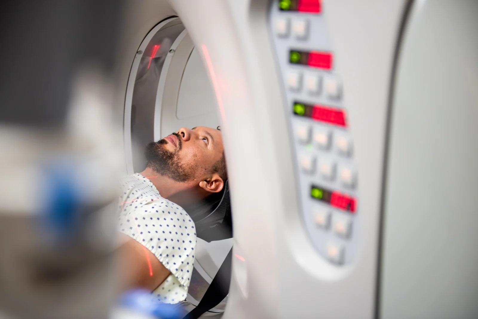 Man entering imaging machine