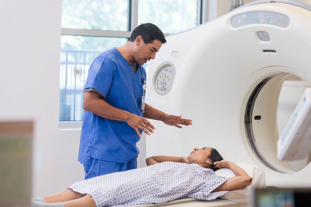 Woman going into MRI Machine