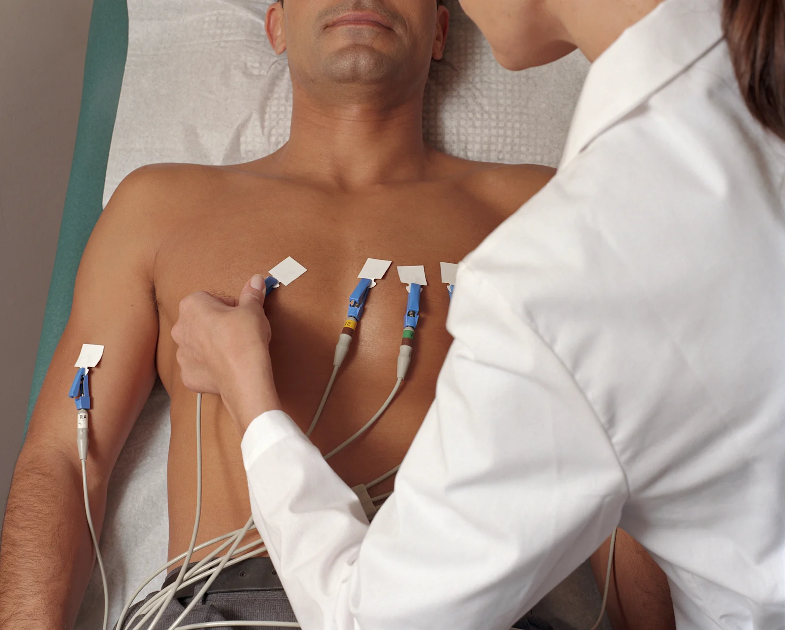 Man having his chest tested