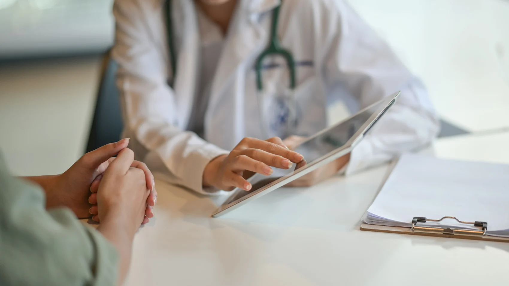 Patient viewing Doctor's iPad
