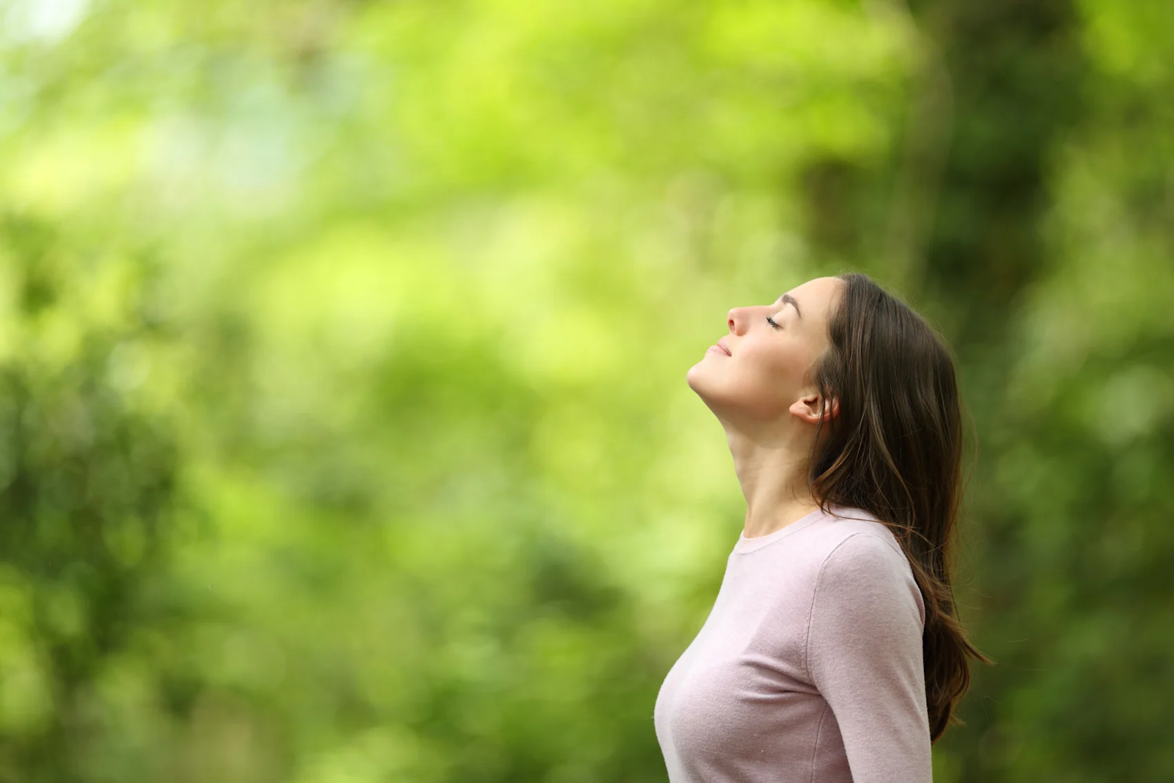 Woman Smelling the Fresh Air