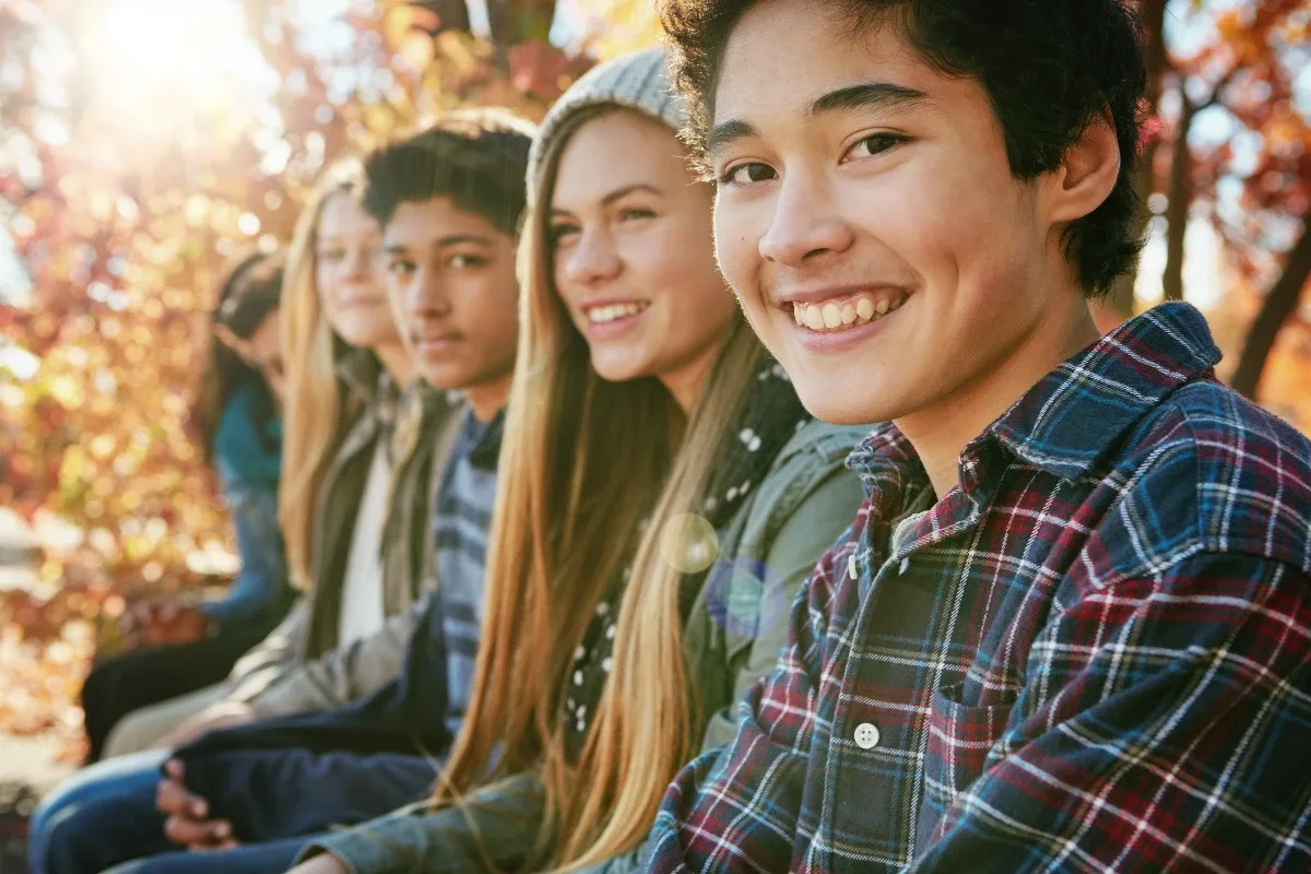 Teens smiling