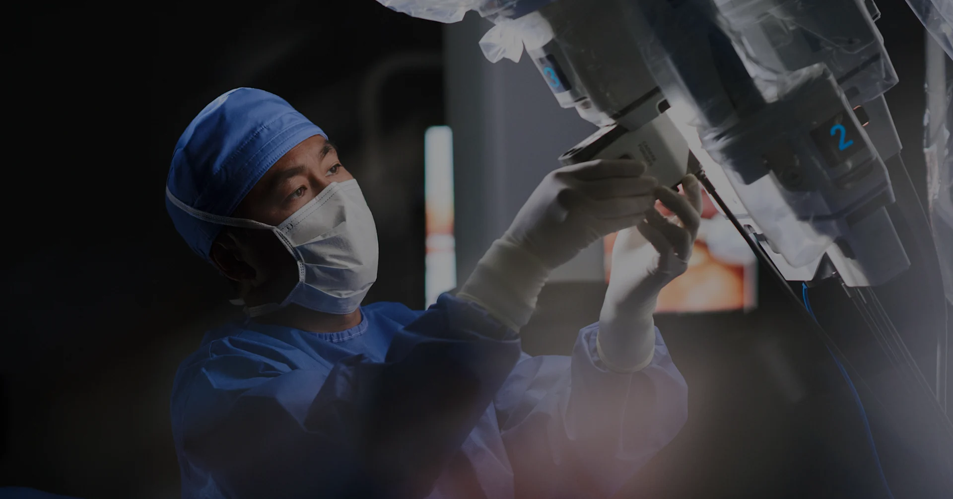 Surgeon working with robotic surgical system