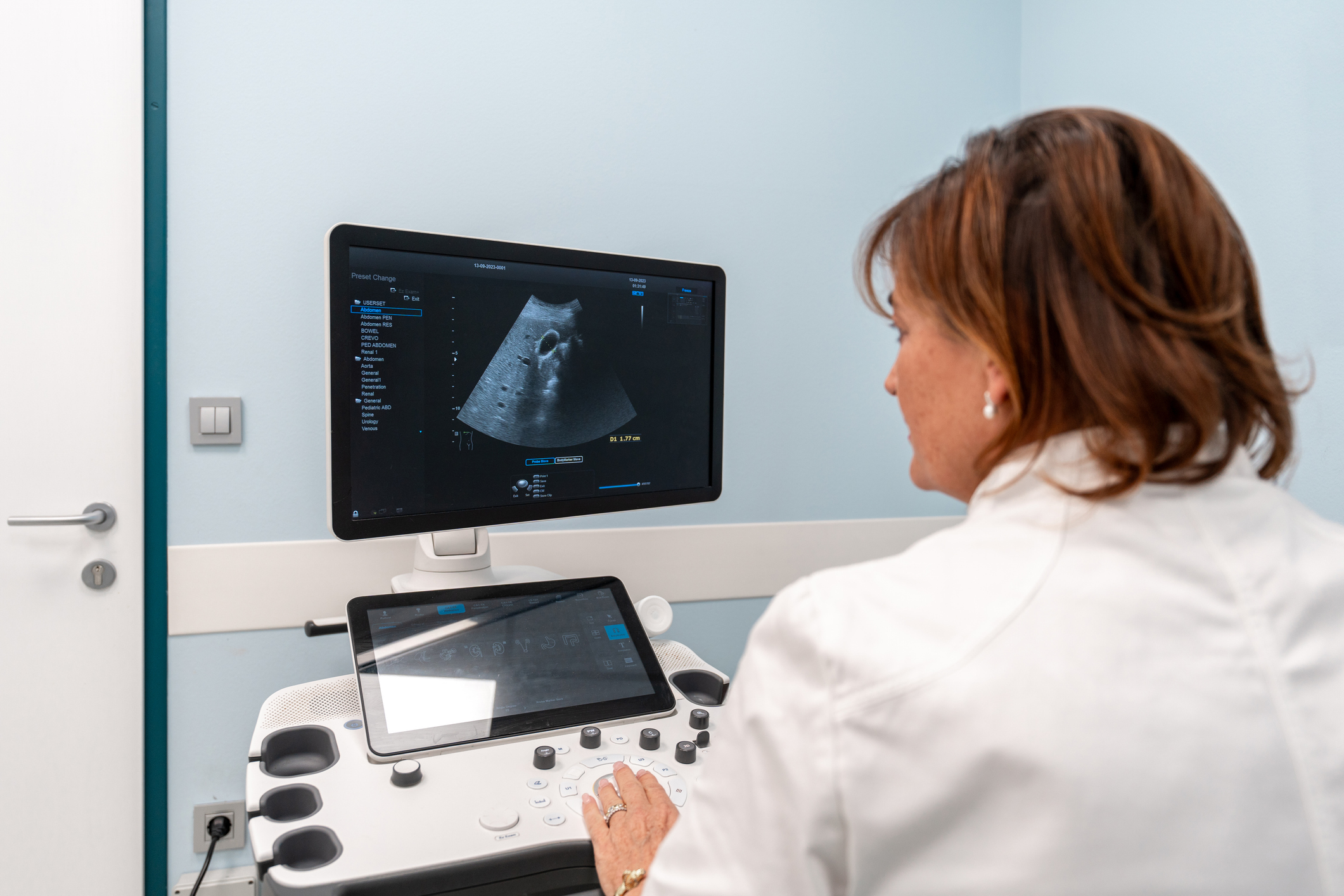 Doctor watching ultrasound