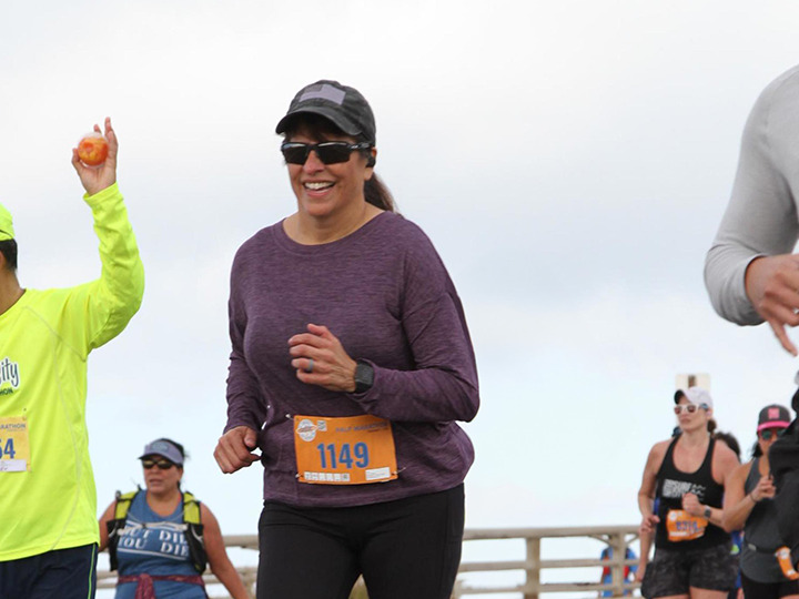 Woman Running Marathon