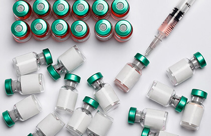 Jars containing vaccines