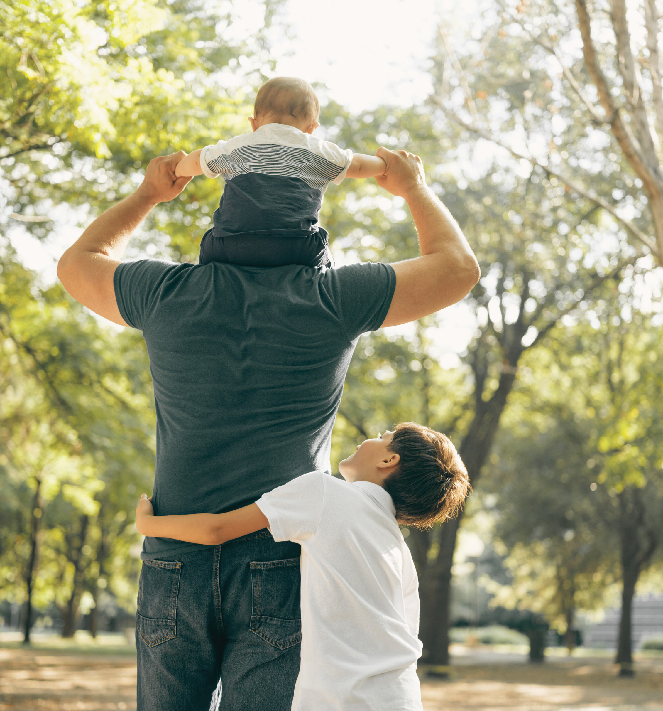 Father with his kids