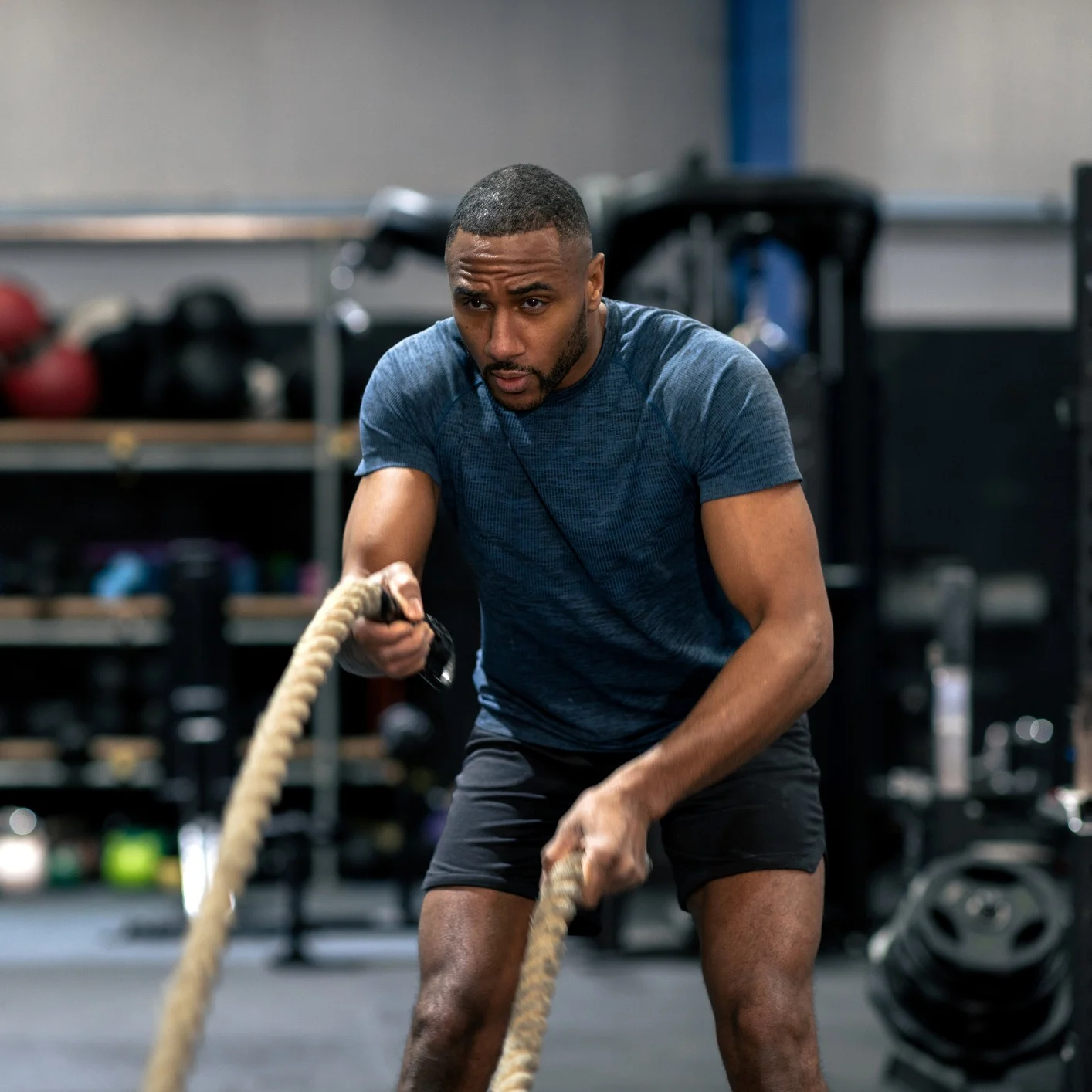 Man working out in gym