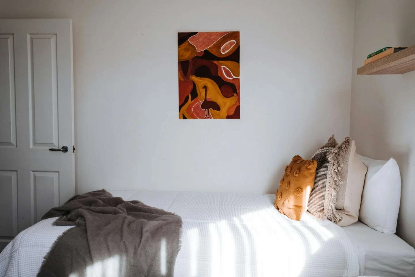 Clean, well-made bed