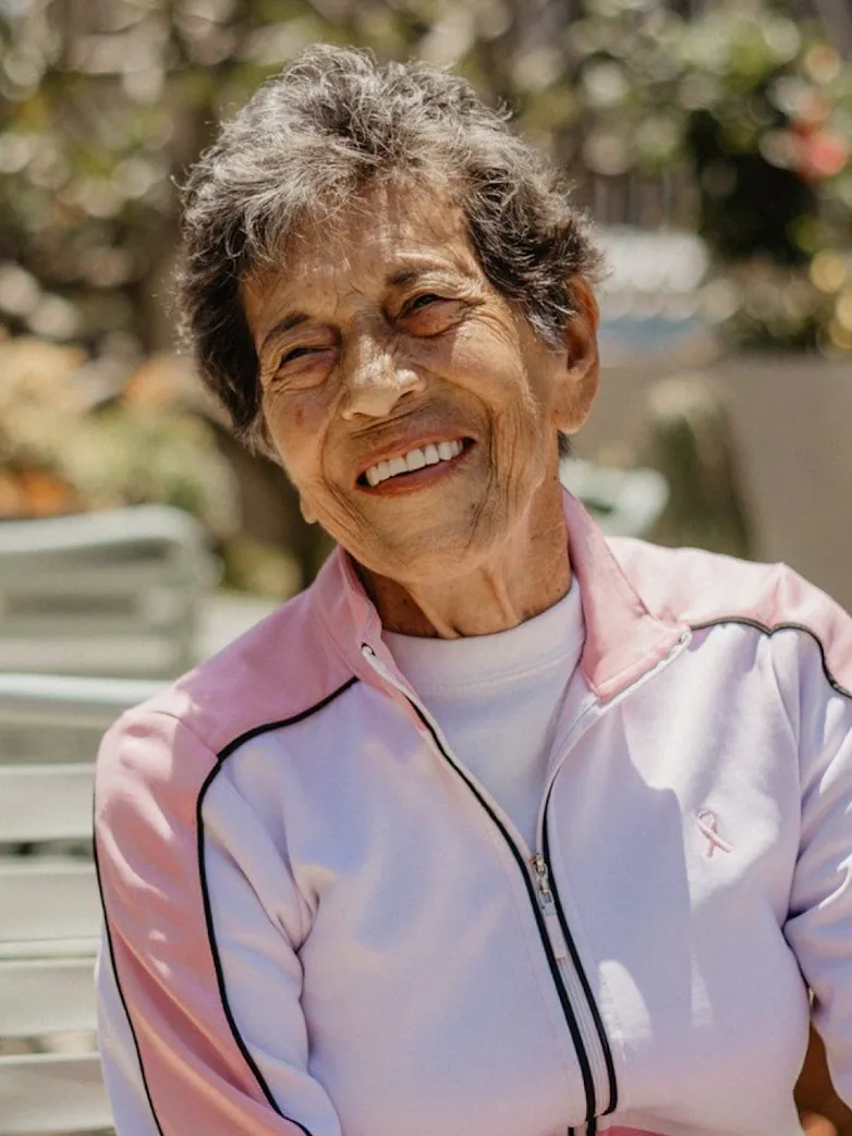 Elderly woman smiling