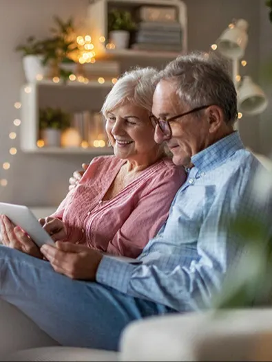 Seniors seeing healthcare provider at home