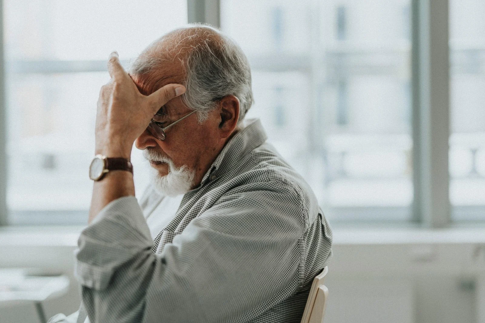 A man has a headache
