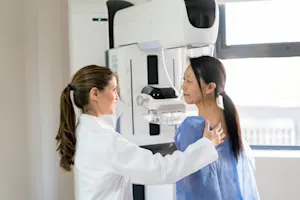 Woman receiving health screening