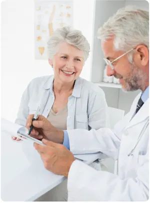 Senior discussing memory loss with doctor