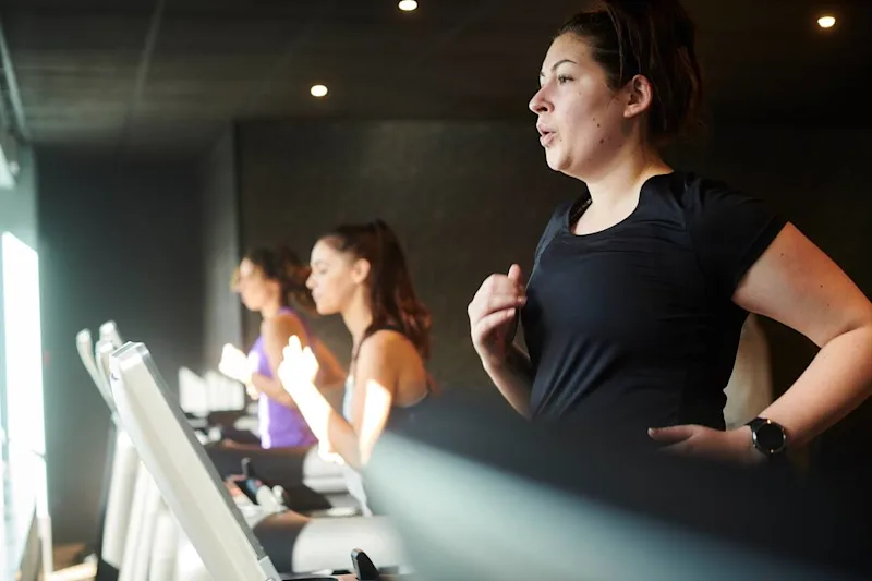 Woman running on treadmill