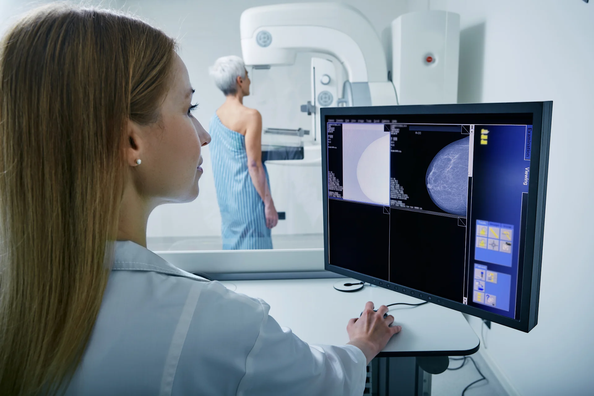 Mammogram with Tech