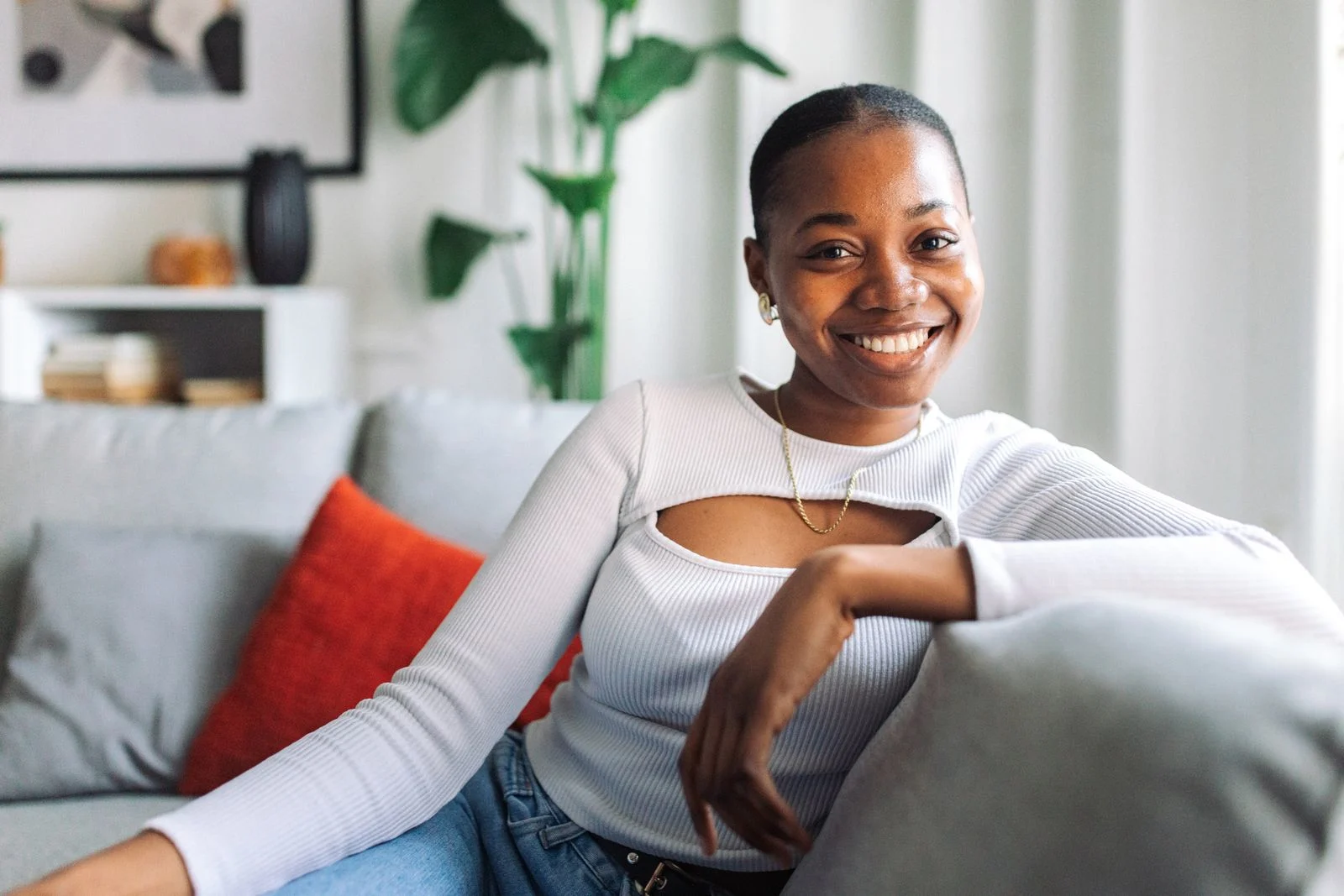 Woman smiling