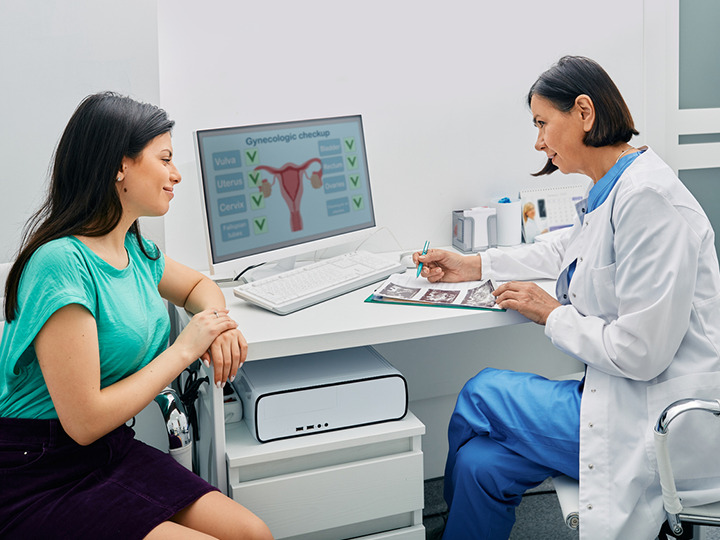Doctor and patient discussing gynecologic health