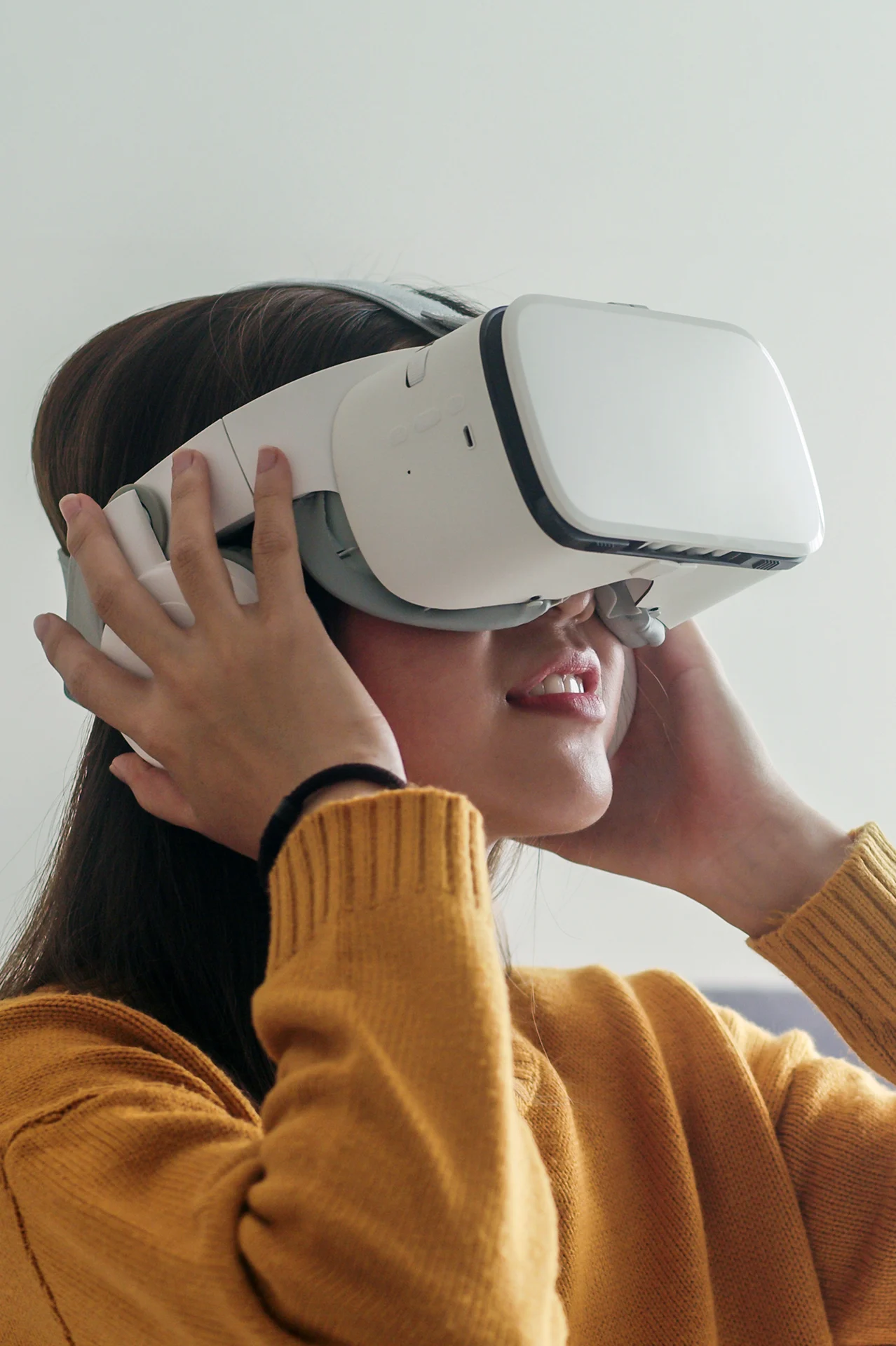 Woman wearing VR headset