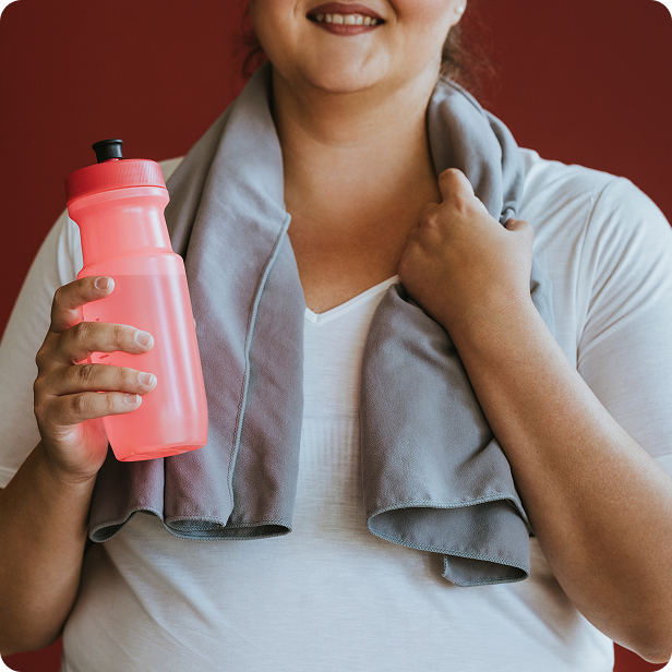Woman smiling after workout