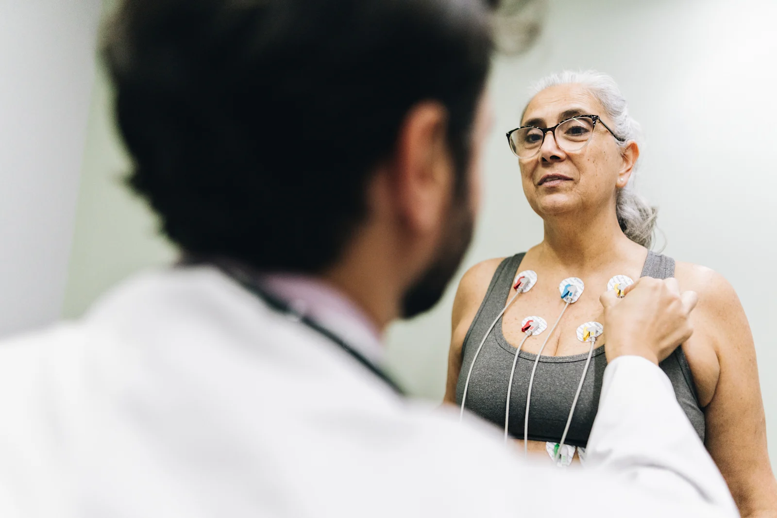 Elderly Woman being tested