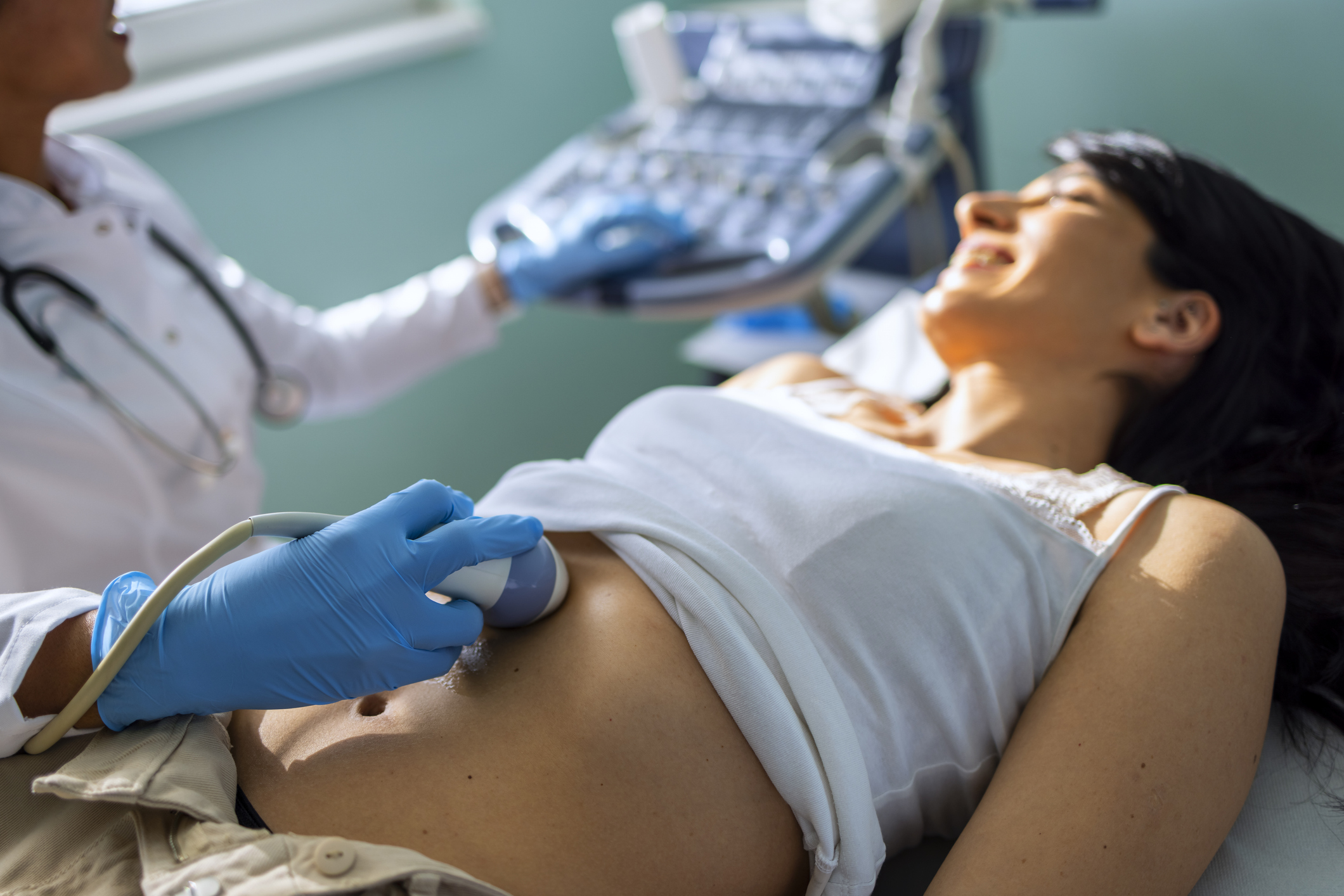 Woman receiving ultrasound