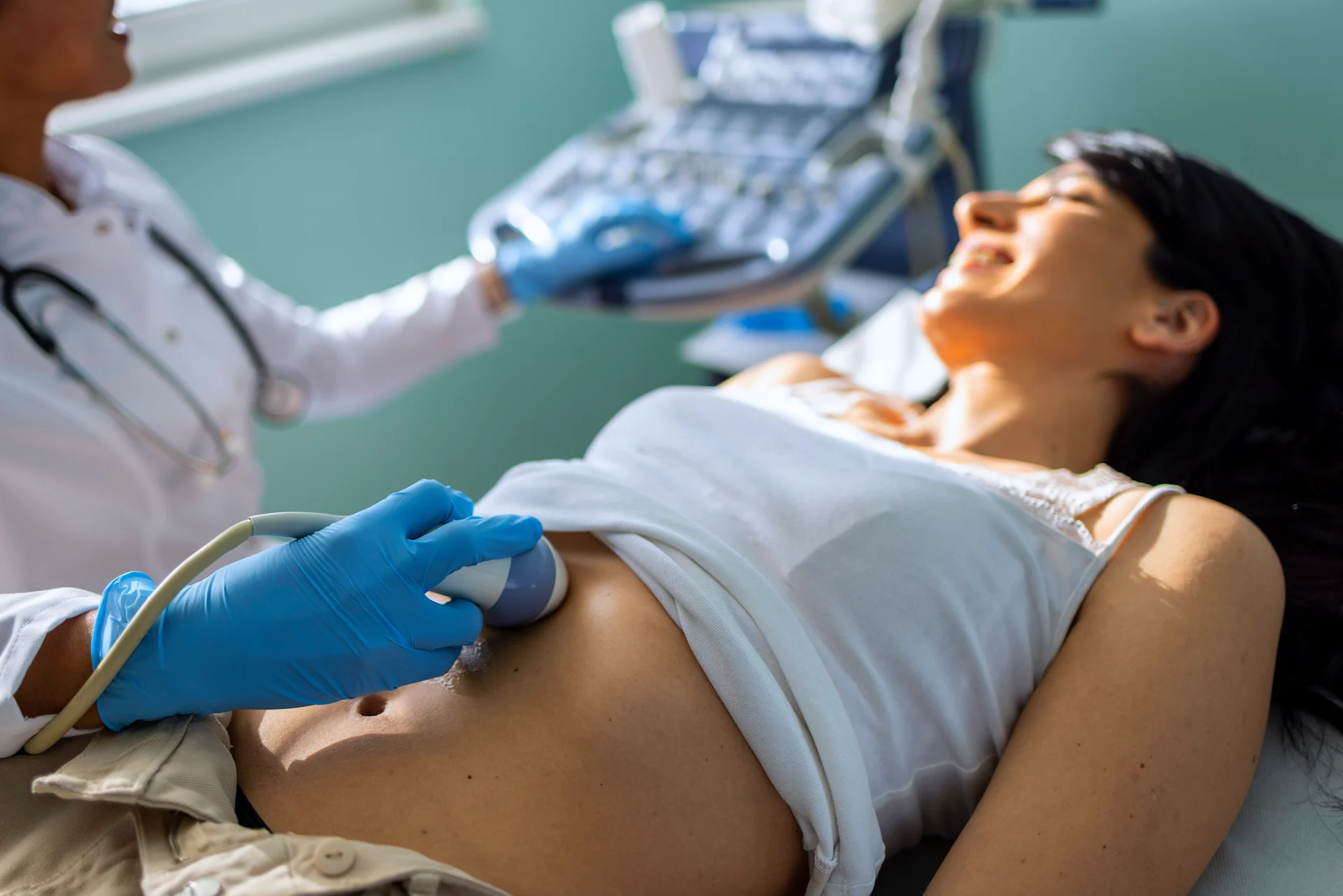 Woman receiving ultrasound