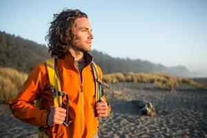 Young man hiking