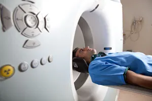A man is about to have his brain scanned