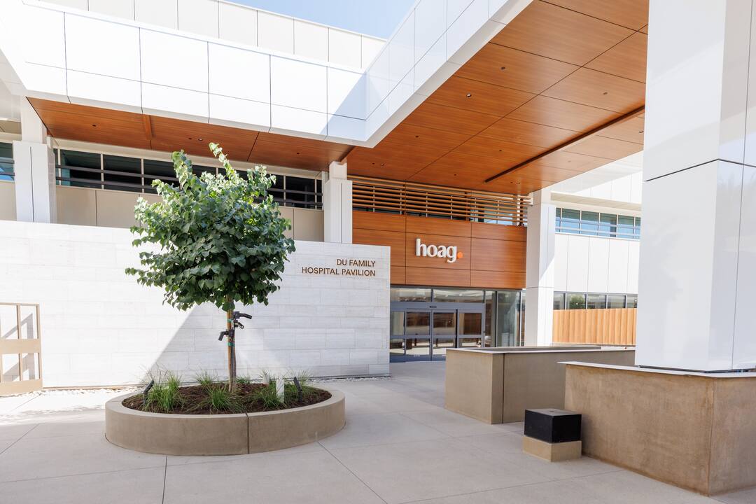 Outside of a hospital front entrance