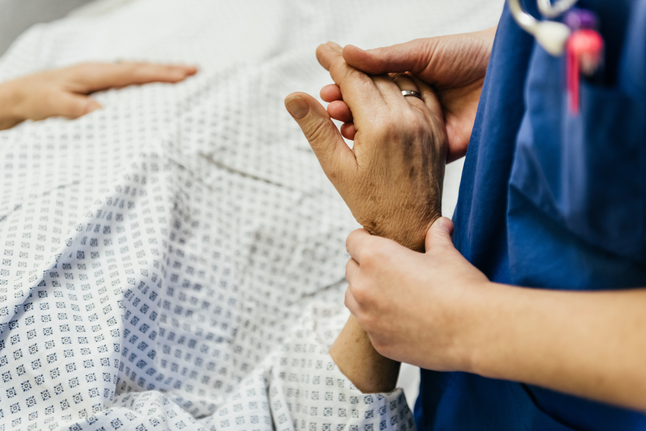 Checking Elderly Patient's Pulse