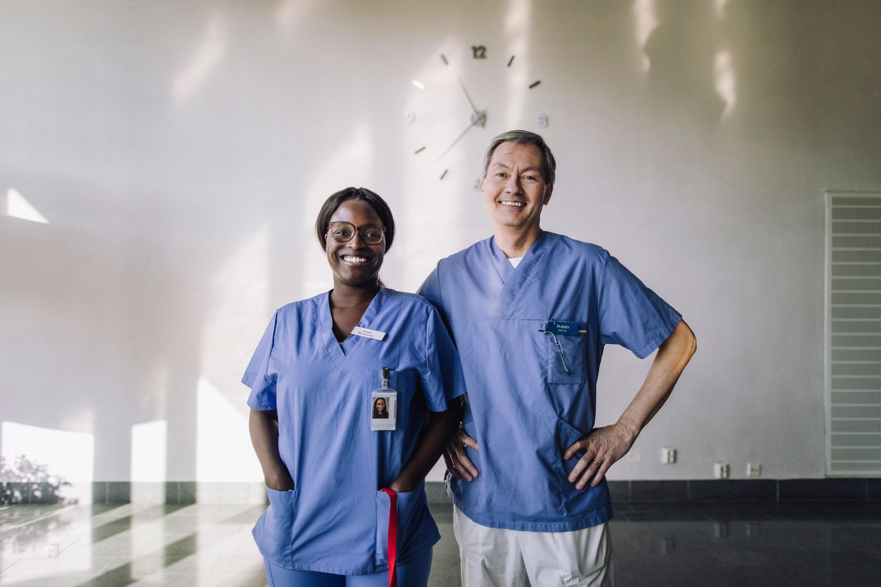 Nurses standing side-by-side